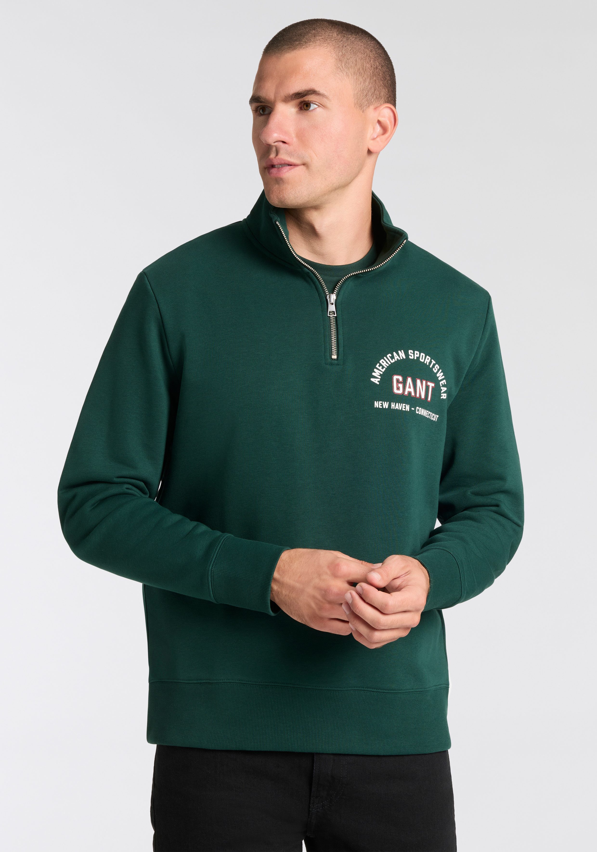 Gant Sweatshirt Stehkragen mit Reißverschluss