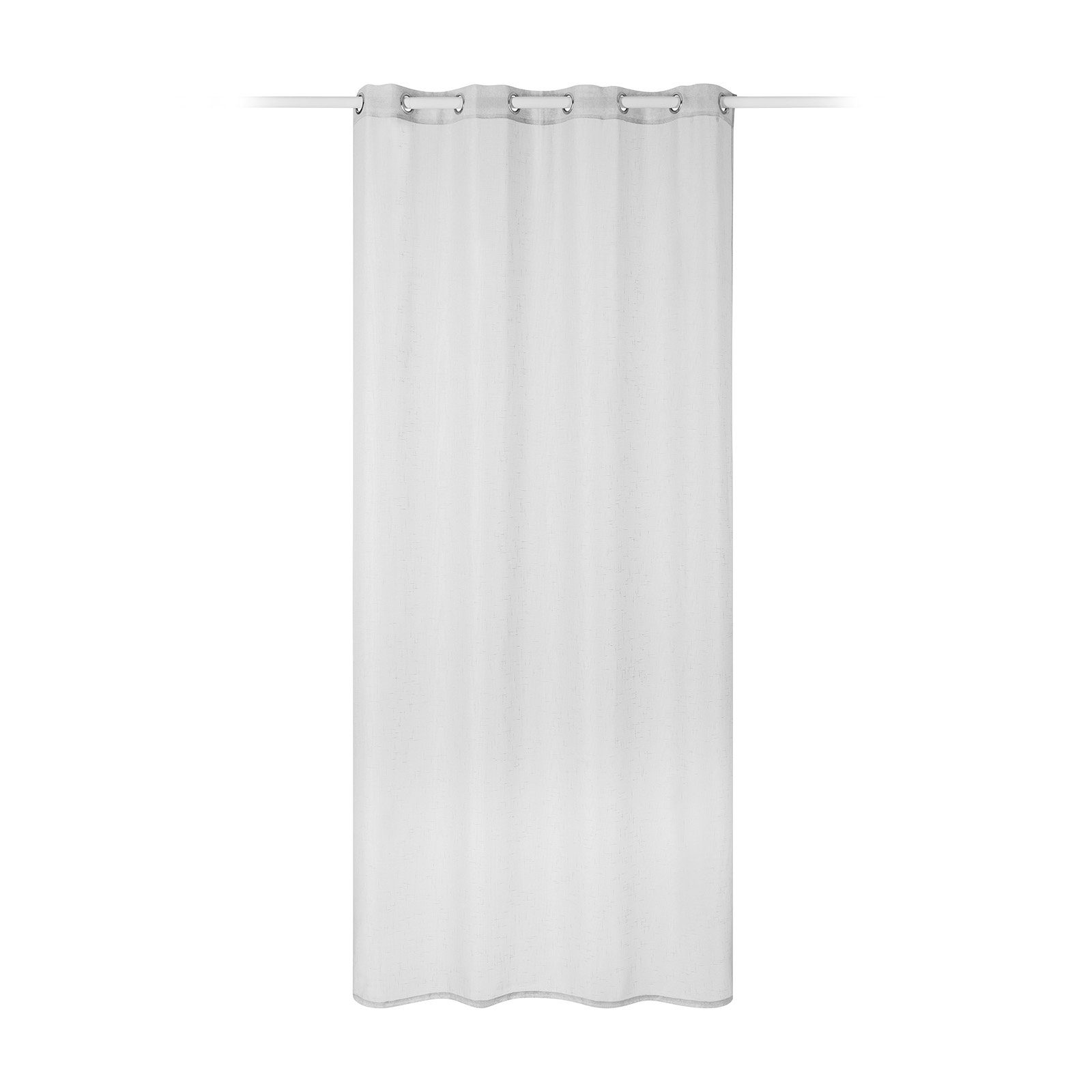 Ösen, Weiß 140x245cm, Leinenoptik, halbtransparent, Vorhang Vorhang JEMIDI