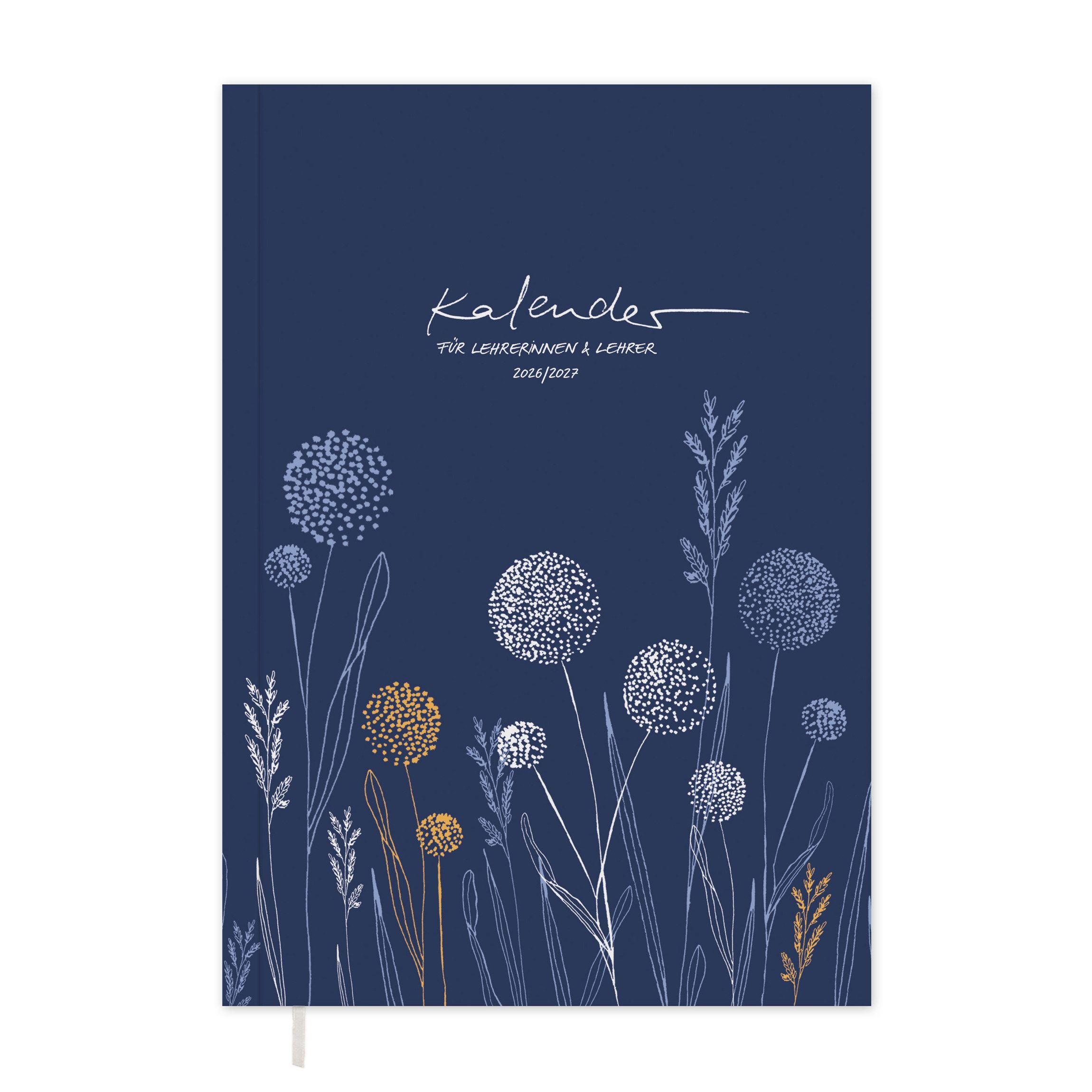 Eine der Guten Verlag Lehrerkalender Lehrerplaner 2026 2027 - A5, blau orange, 1 Doppelseite / Woche, Schuljahr 26/27, 224 S. Softcover, klimaneutral