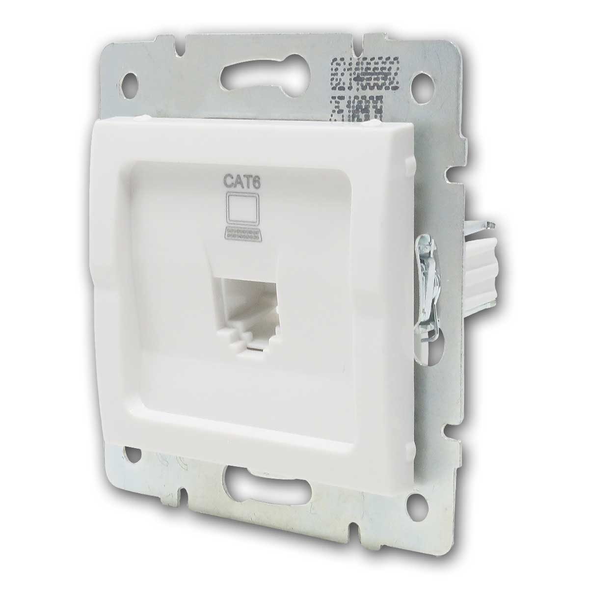 Kanlux Unterputz-Anschluss LOGI Netzwerkdose weiß, 1x RJ45 CAT6, o Rahmen