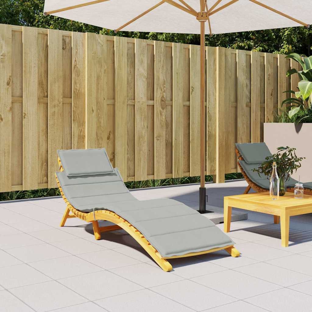 vidaXL Sitzauflage Sonnenliegen-Auflage Melange Hellgrau 186x58x4 cm Stoff, (1 St)