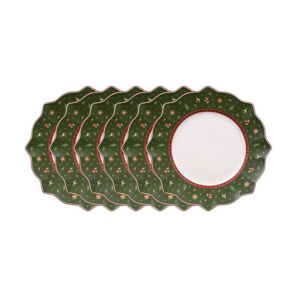 Villeroy & Boch Speiseteller Speiseteller grün 28 cm Toy's Delight 6-tlg., (1 St), Speiseteller, Essteller, Flachteller, Ø29cm, Premium Porcelain