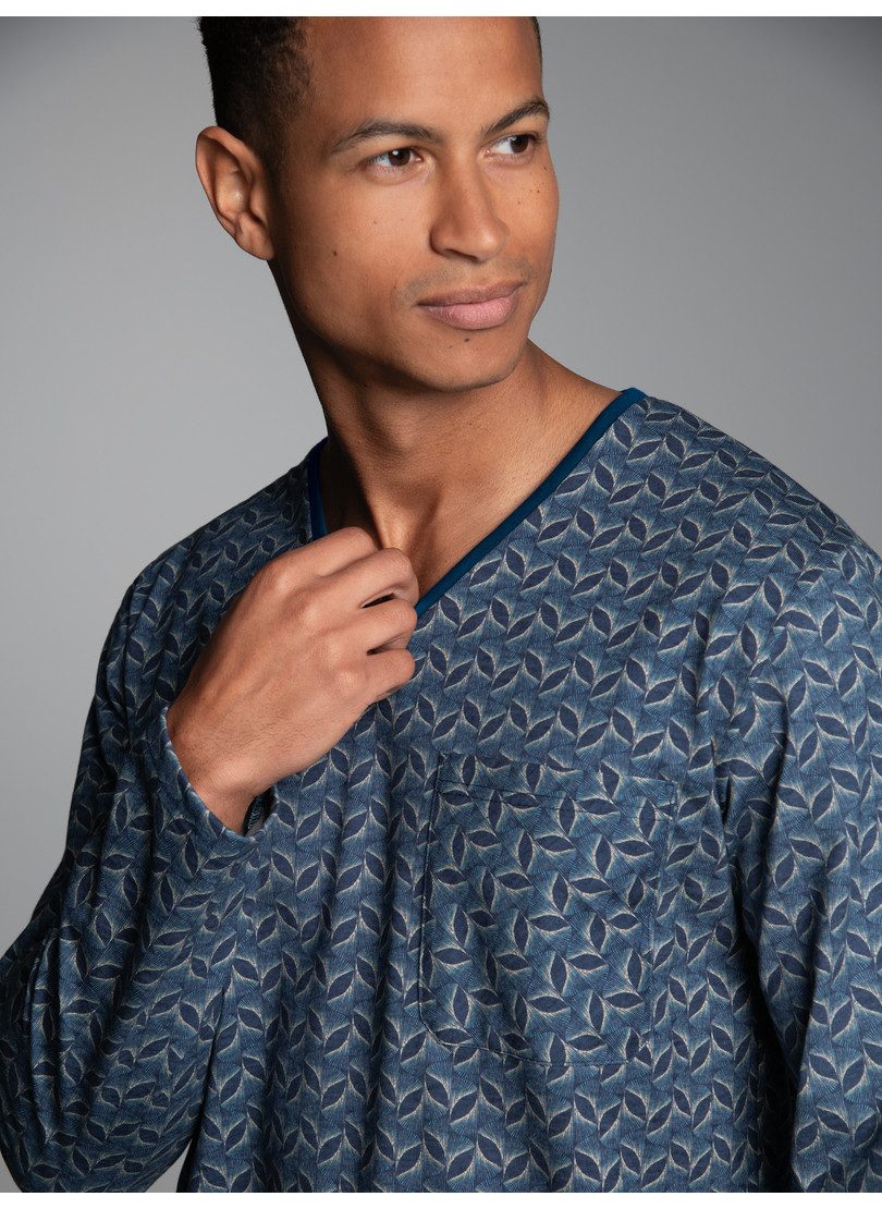 Trigema Schlafanzug TRIGEMA Pyjama-Oberteil mit Allover-Blätter-Print (1 tl günstig online kaufen
