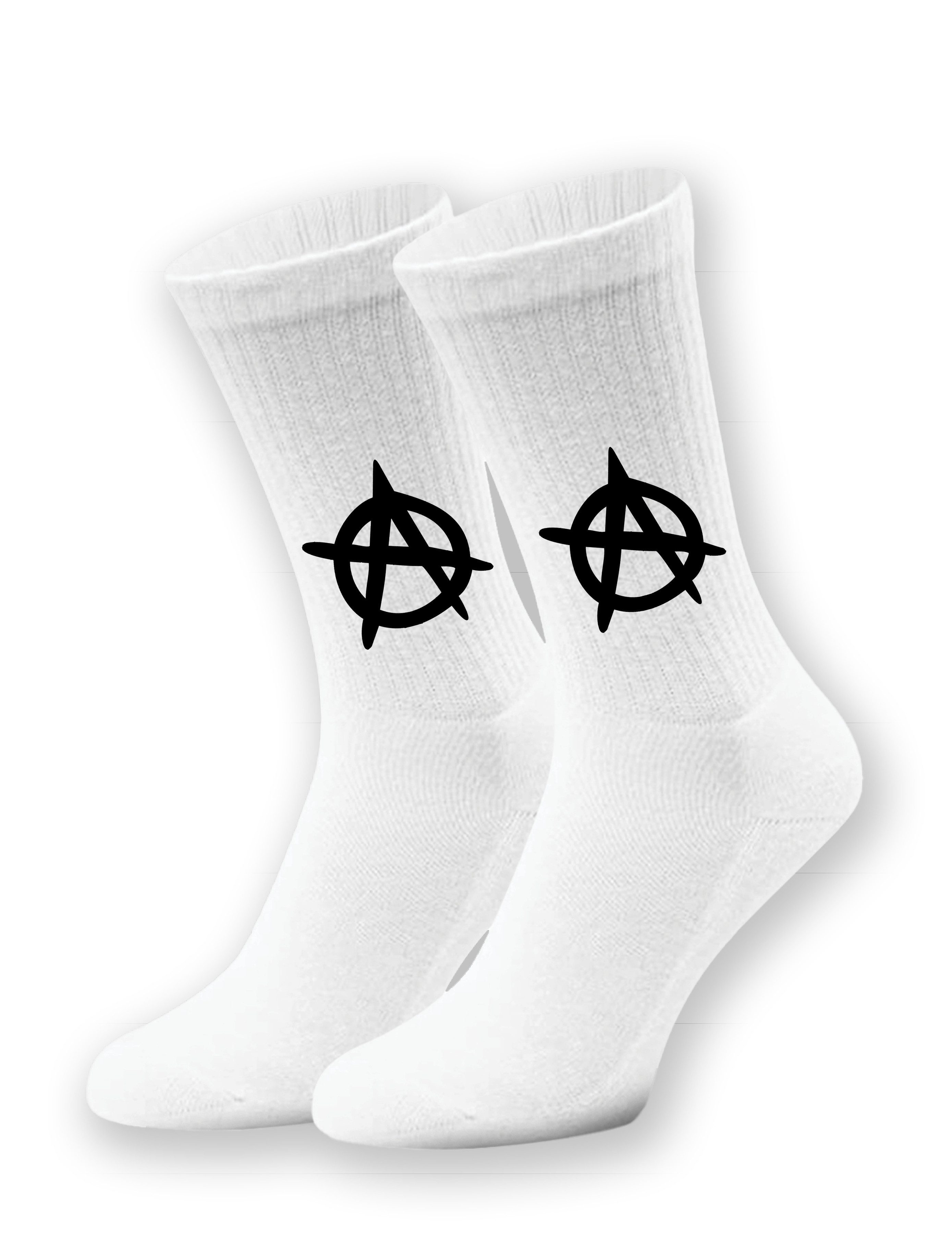 Tennissocken Unisex Socken "Anarchy" Aufdruck lustig Geschenk Statement