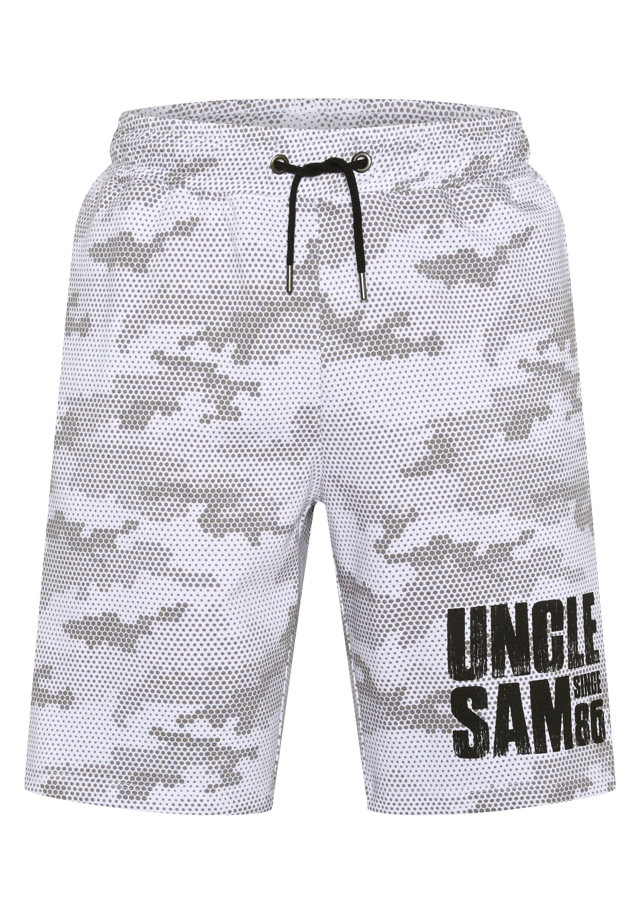 Uncle Sam Sweatshorts im Label-Design, UNCLE SAM Herren-Sweatshorts mit  Logo-Schriftzug