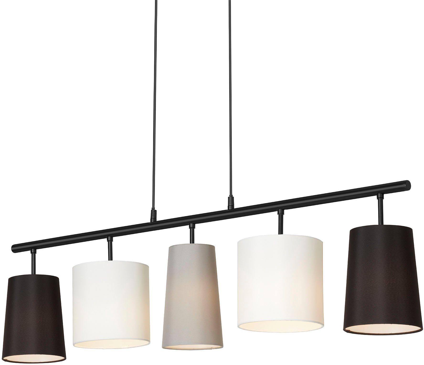 Briloner Leuchten Pendelleuchte 4009055 SHADES, ohne Leuchtmittel, Warmweiß, Hängelampe, 96x120cm, Grau-Schwarz-Weiß, max.40W, E14, Esszimmer – Bild 4 von 5