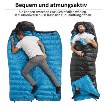 Naturehike Daunenschlafsack Ultraleicht Packmaß Warm Winterschlafsack, 550FP für Camping, Einsatz bei 7°C- -9°C