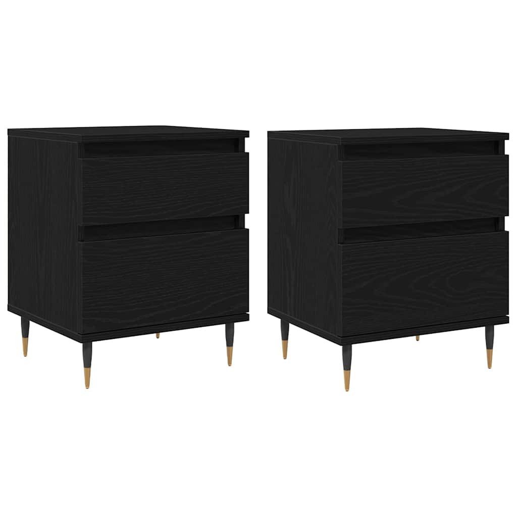 vidaXL Nachttisch Nachttisch 2 pcs Schwarze günstig online kaufen