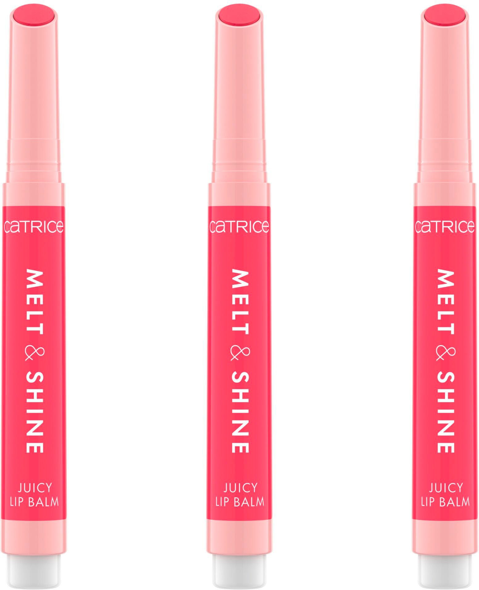 Catrice Бальзам для губ Melt & Shine Juicy Lip Balm, 3-tlg., mit weicher Textur
