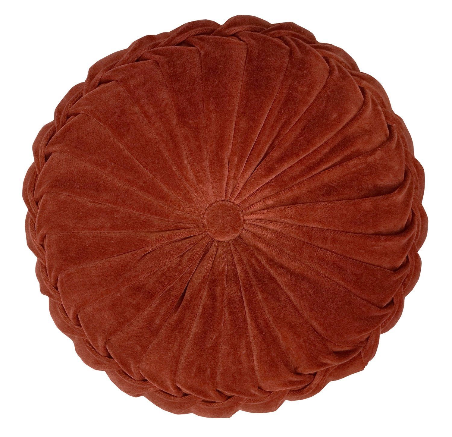 Dekokissen KANAN VELVET, Braun, Unifarben, Baumwolle, Ø 40 cm