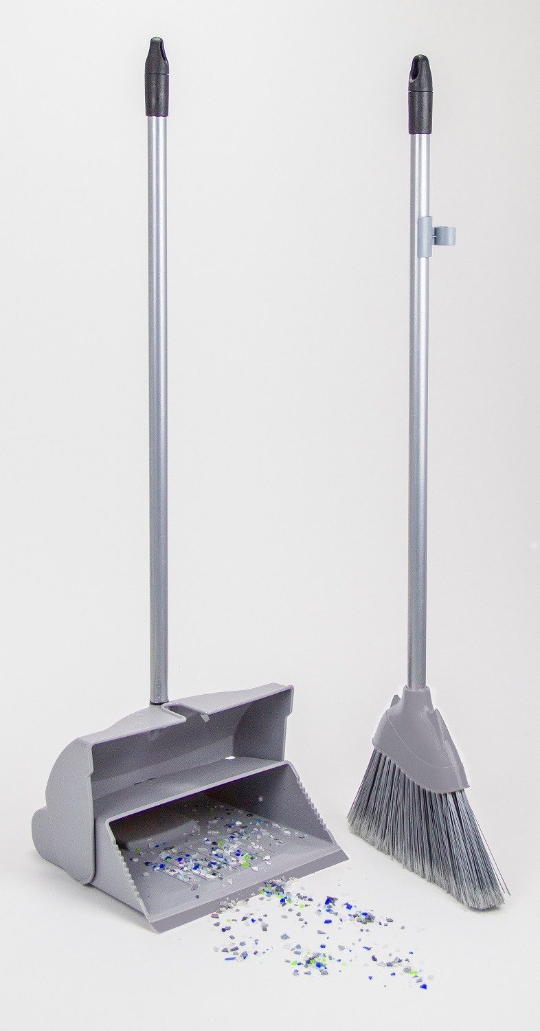 Gardissimo Kehrgarnitur mit stiel und langen Griff Kehrbesen Kehrschaufel Set Faule Grete, (Spar-Set, 2-tlg), mit klappbaren und geschlossenen Auffangbehälter