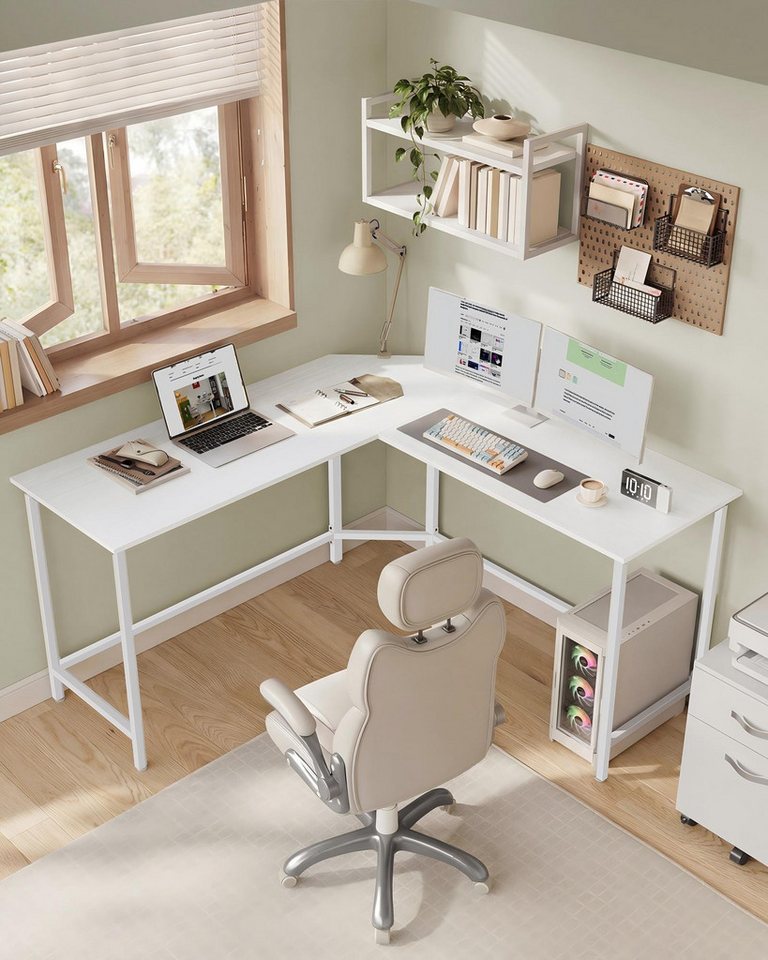VASAGLE Schreibtisch L-förmiger Computertisch, Eckschreibtisch, Gaming, Homeoffice, 140 x 140 x 76 cm, platzsparender Bürotisch, einfacher Aufbau