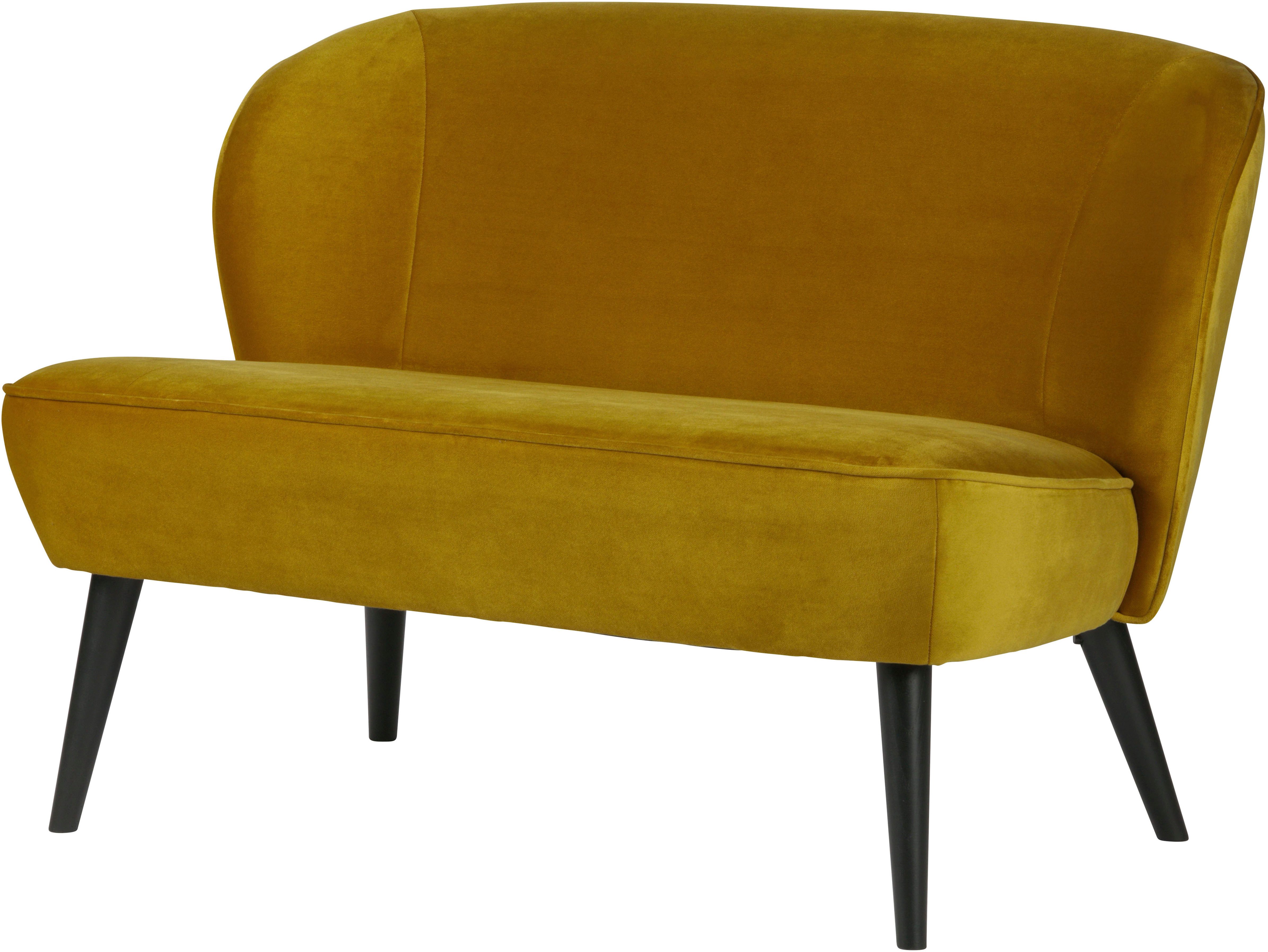 WOOOD 1,5-Sitzer Sara Velvet-Bezug mit Birkenholzbeinen, H 73 x B 110 x T 72 cm, Tragkraft 100 kg, Maximale Verschleißfestigkeit, Pfleiglicht