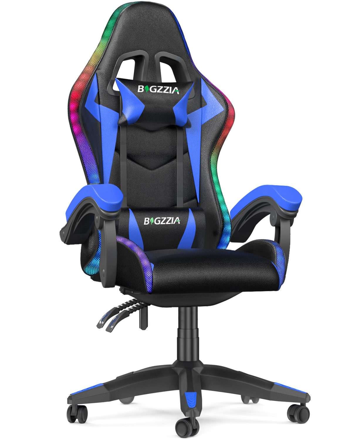 Gywowken Gaming-Stuhl mit LED - Gaming Chair Ergonomisch - 90-155° Rückenlehne