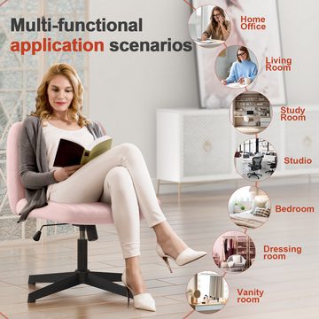 BIGZZIA Bürostuhl Schreibtischstuhl mit Stoffbezug, Wippfunktion, Höhenverstellbar, 360° Drehstuhl für Haus