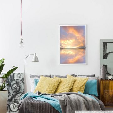 Sinus Art Poster Landschaftsfotografie 60x90cm Poster Spiegelndes Meer mit Opalhimmel
