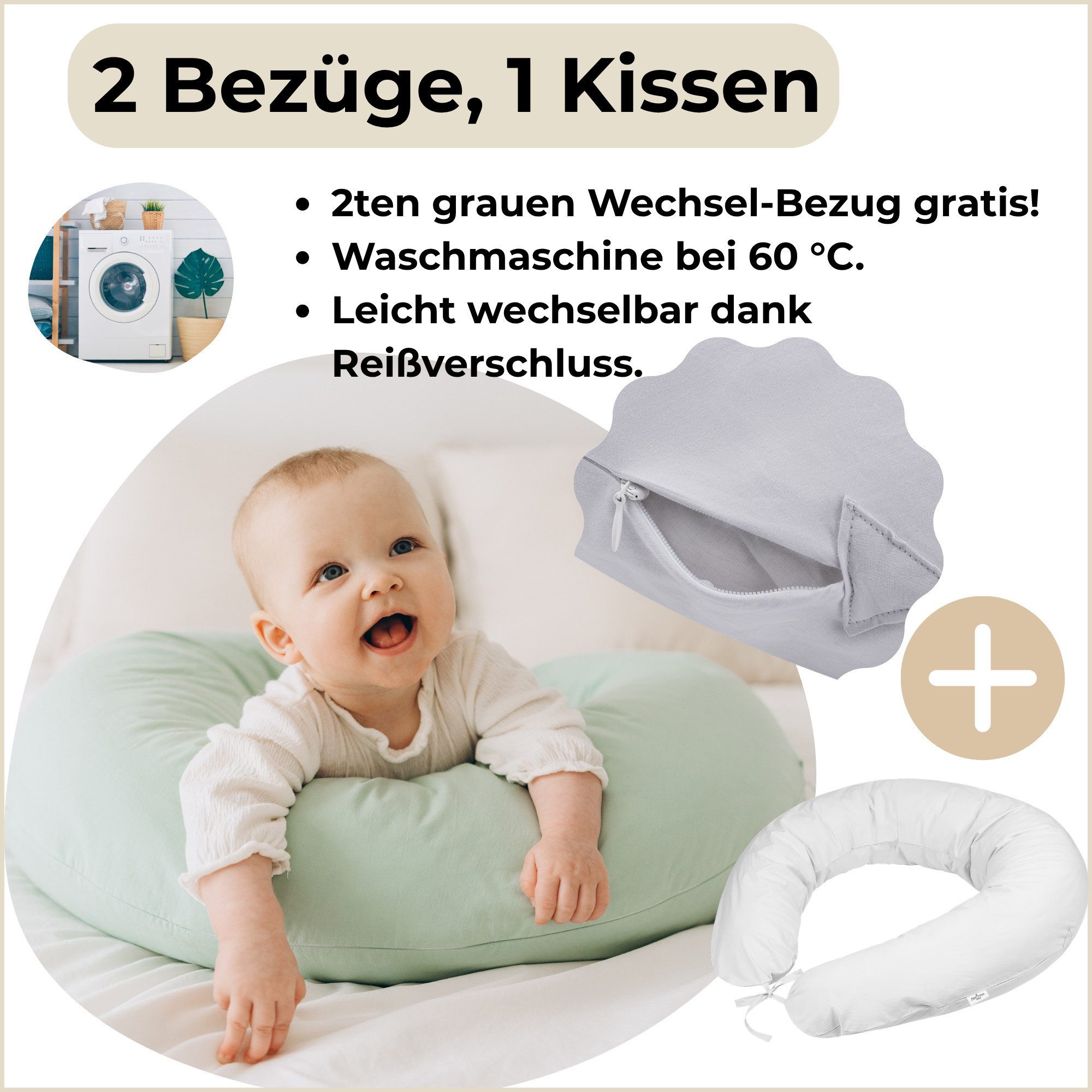 furora BABY Stillkissen Stillkissen XXL lang: Seitenschläferkissen & Schwangerschaftskissen