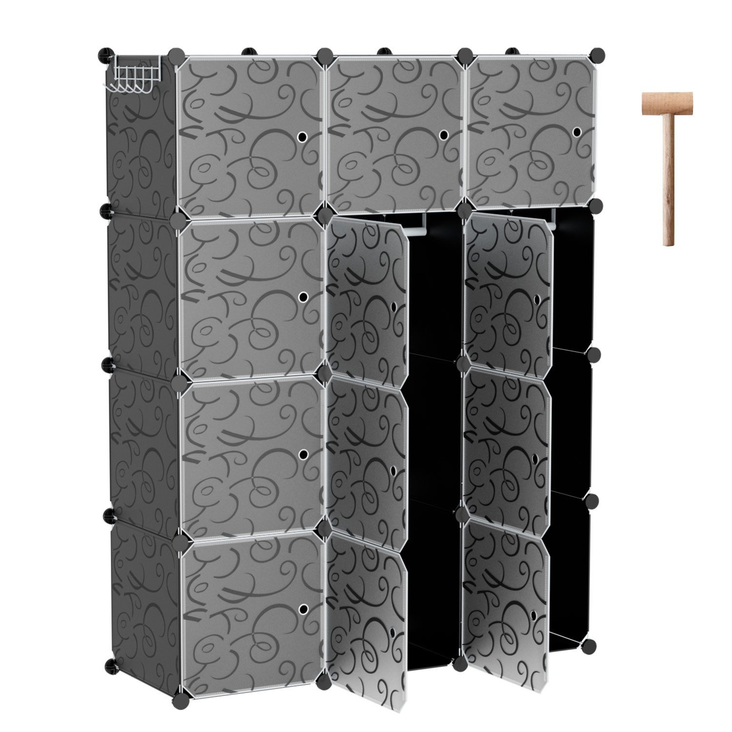 Clanmacy Kleiderschrank DIY 12/16/20 Würfel Kombischrank günstig online kaufen
