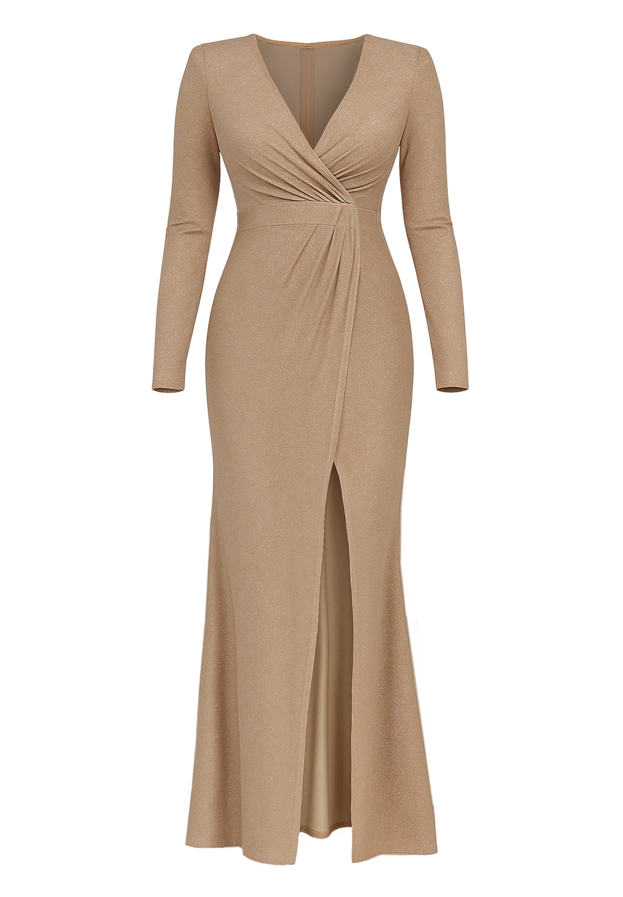 Goddiva Maxikleid Front Wrap Lurex Bodycon Maxi Dress langes Kleid günstig online kaufen