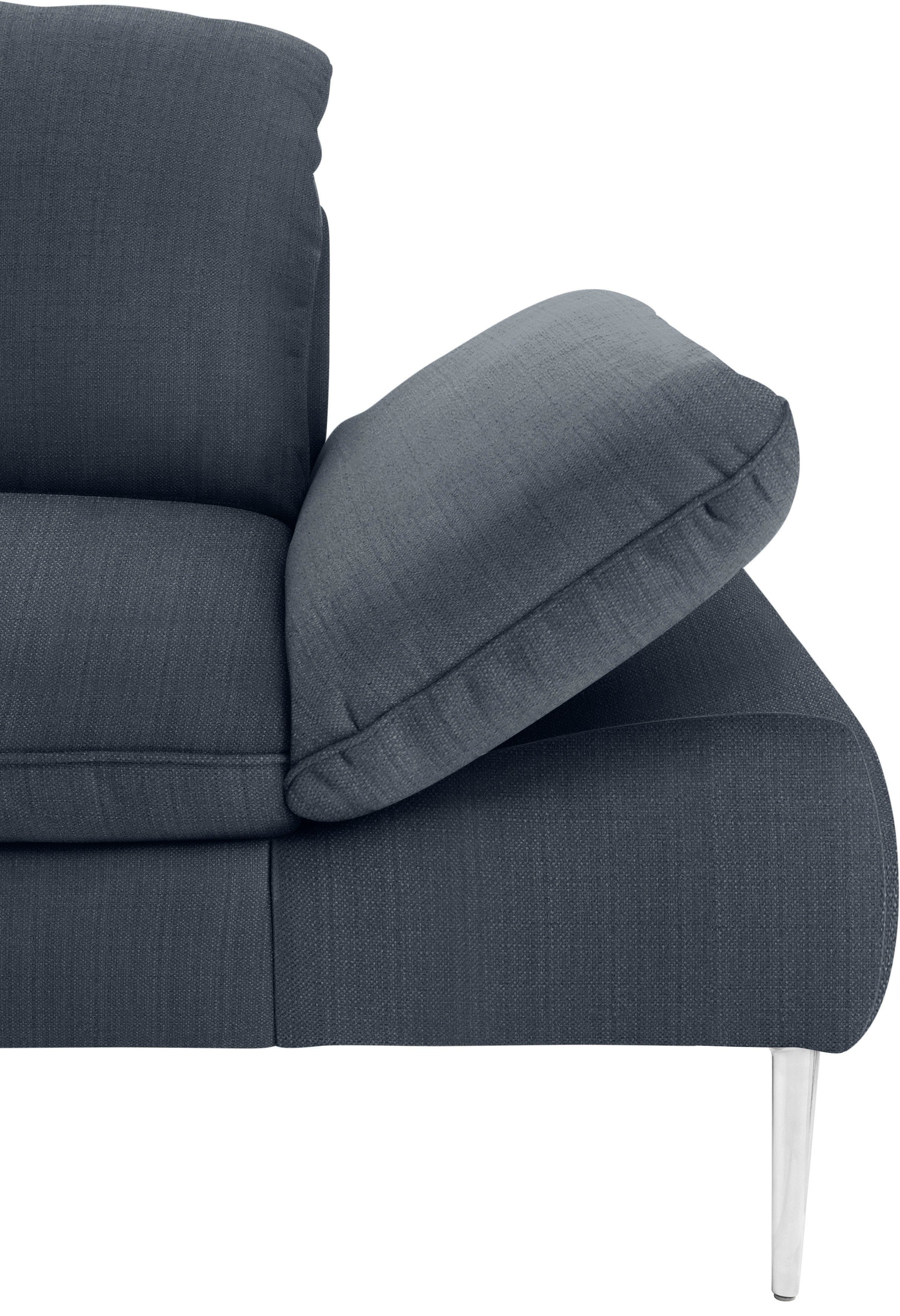mit Sitztiefenverstellung, 2,5-Sitzer W.SCHILLIG enjoy&MORE, 232 cm Chrom glänzend, Füße Breite