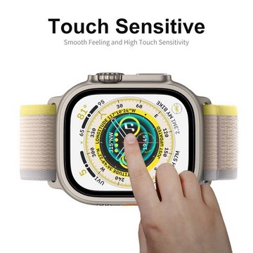 Wigento Smartwatch-Hülle Für Apple Watch Ultra 1 + 2 49mm 3D 0,3mm H9 Hart Glas Transparent