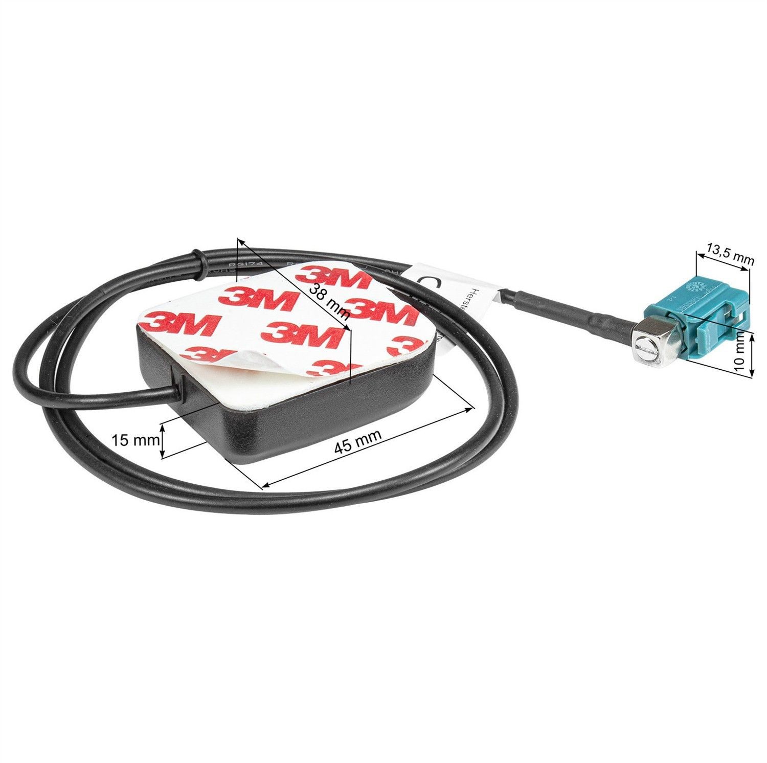 tomzz Audio GPS Antenne Fakra Stecker Innenmontage Magnet 0,7m Kabel Audi Mercedes Autoradio-Ersatzantennenstab