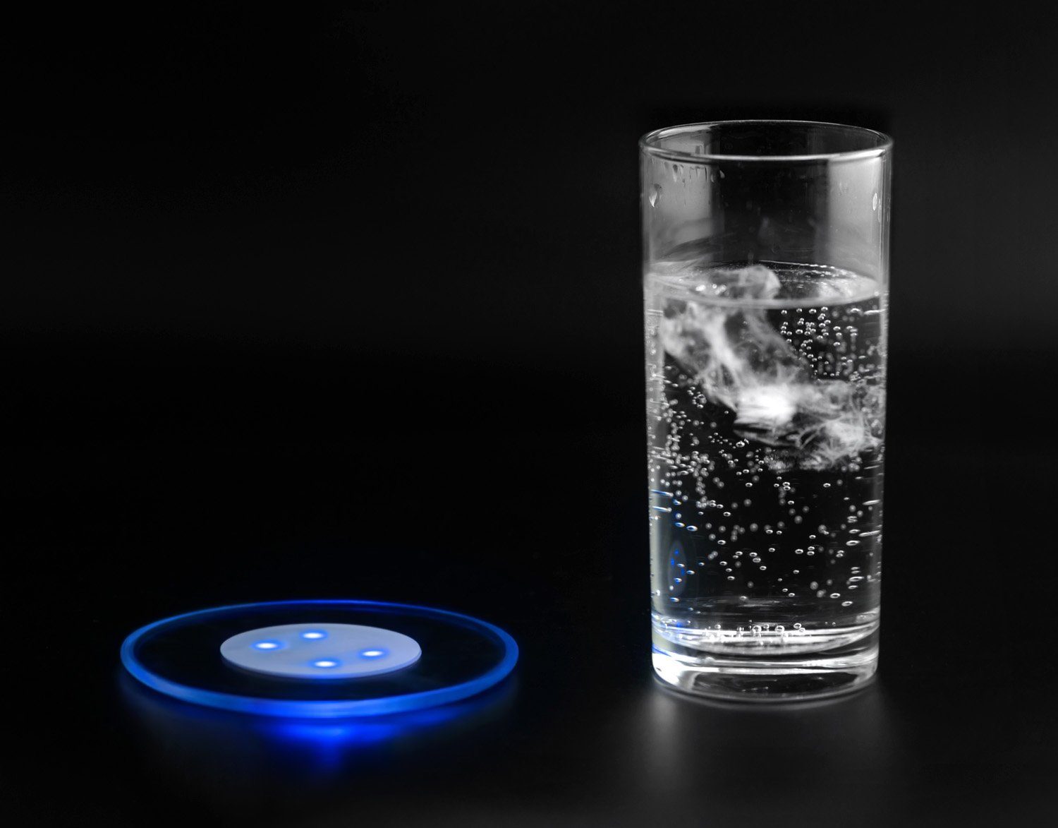 PRECORN Dekolicht 2er LED Untersetzer Bierdeckel Leuchtend f. Getränke Gläser Flaschen