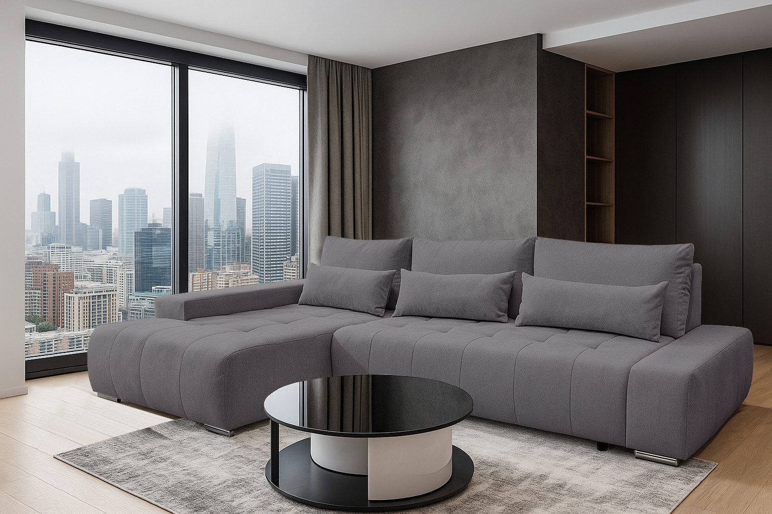 storez24 Ecksofa Kelly, mit Bettkasten und Schlaffunktion, L-Form, bequem