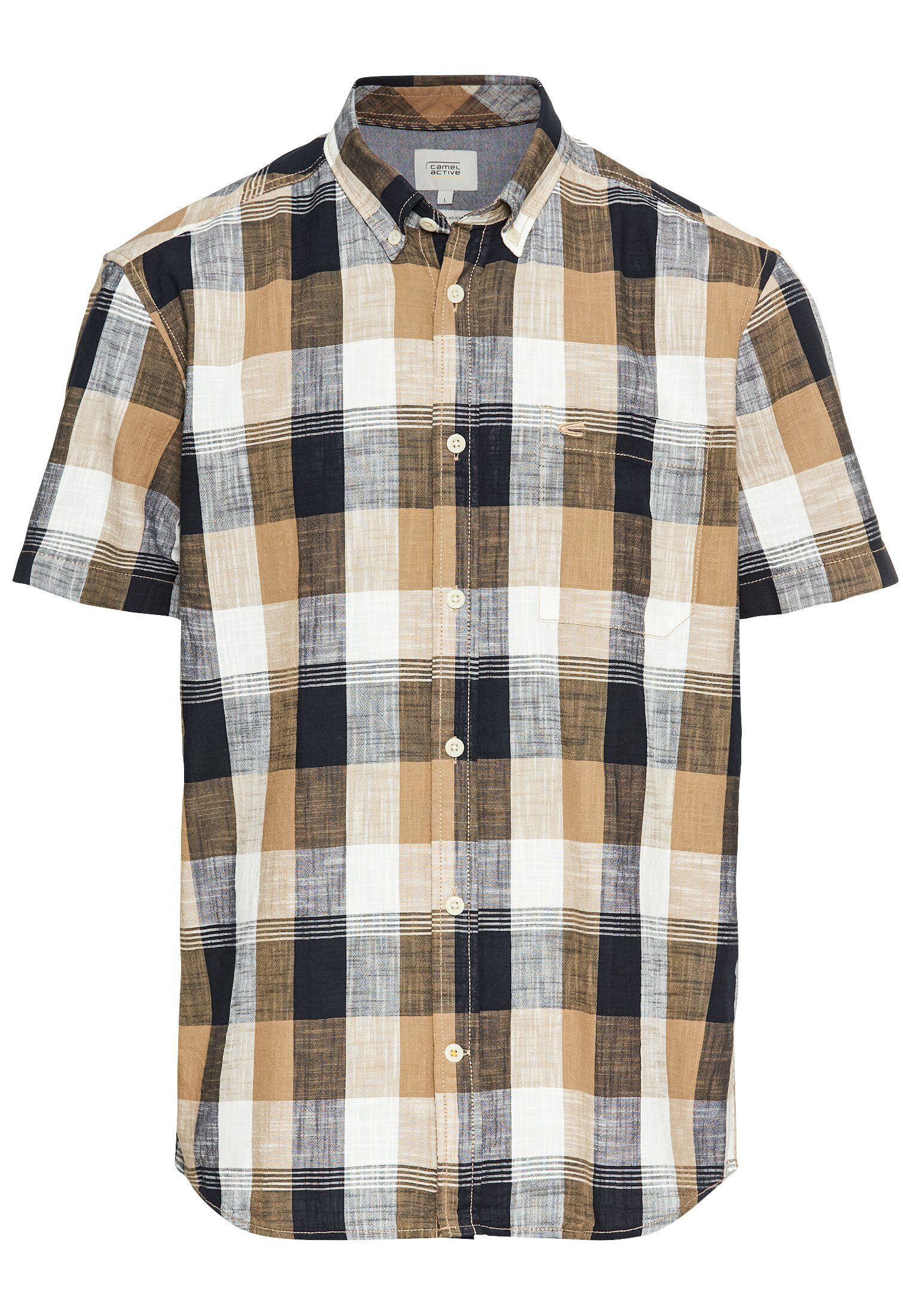 camel active Karohemd Kurzarm aus reiner Baumwolle günstig online kaufen