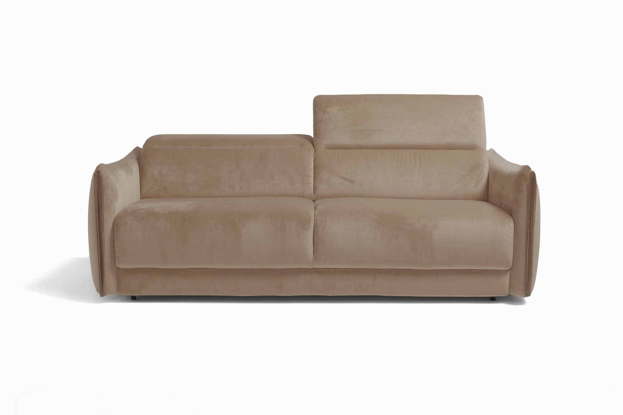 Egoitaliano Schlafsofa FOX, Made in Italy-Designsofa mit Dauerschlaffunktion,Breite 216 cm, 1 Teile, Bettsofa, Luxus-Microfaser mit verstellbaren Kopfstützen