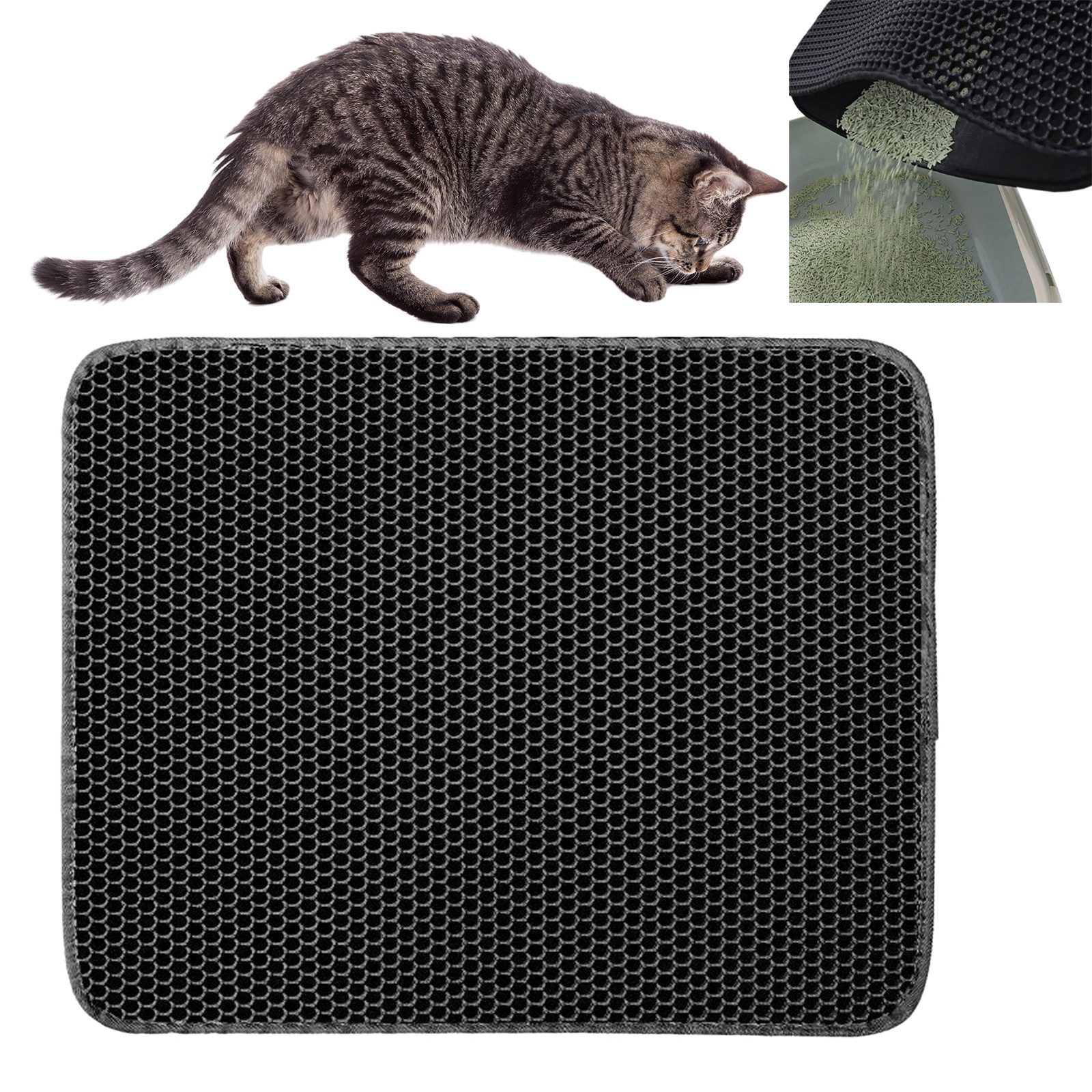 Katzentoilette 60x45 cm Katzenstreu Matte Bienenwabe Mat