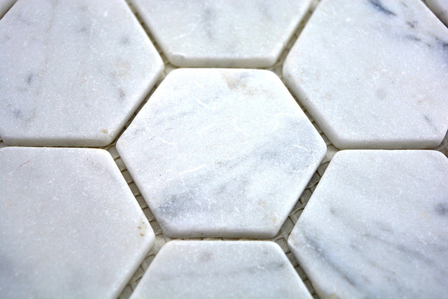 Matten Marmormosaik Mosaikfliesen Mosaikfliesen matt 10 weiß Mosani Hexagon /