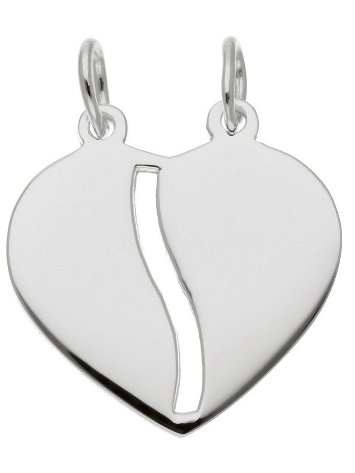 Adelia´s Kettenanhänger 925 Silber Anhänger Partneranhänger, Silberschmuck  für Damen, Mit Liebe gefertigt aus: 925 Sterling Silber rhodiniert