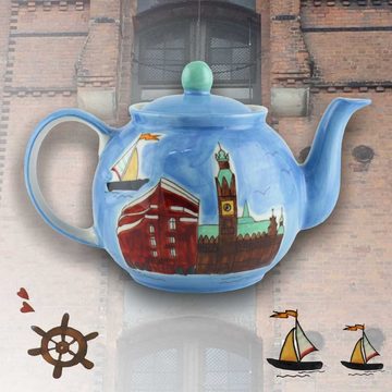 Mila Teekanne Mila Keramik-Teekanne Motiv Hamburg ca. 1,2 Liter, 1,2 l, (Set)