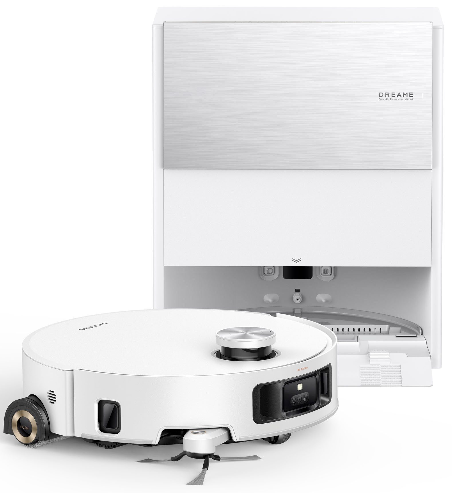 Dreame Nass-Trocken-Saugroboter mit Wischfunktion Aqua10 Roller, 600 W, mit Beutel, Warmwasser-Wischsystem, Rollenmopp, überwindet Hindernisse, 30.000 Pa