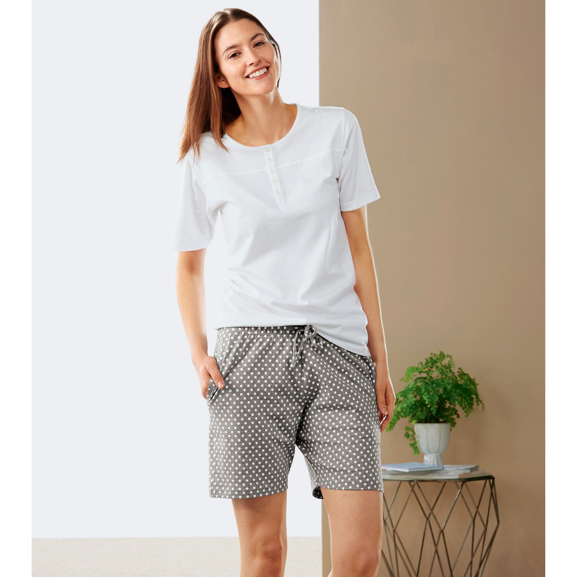 Erwin Single-Jersey Punkte Damen-Shorty Müller Pyjama