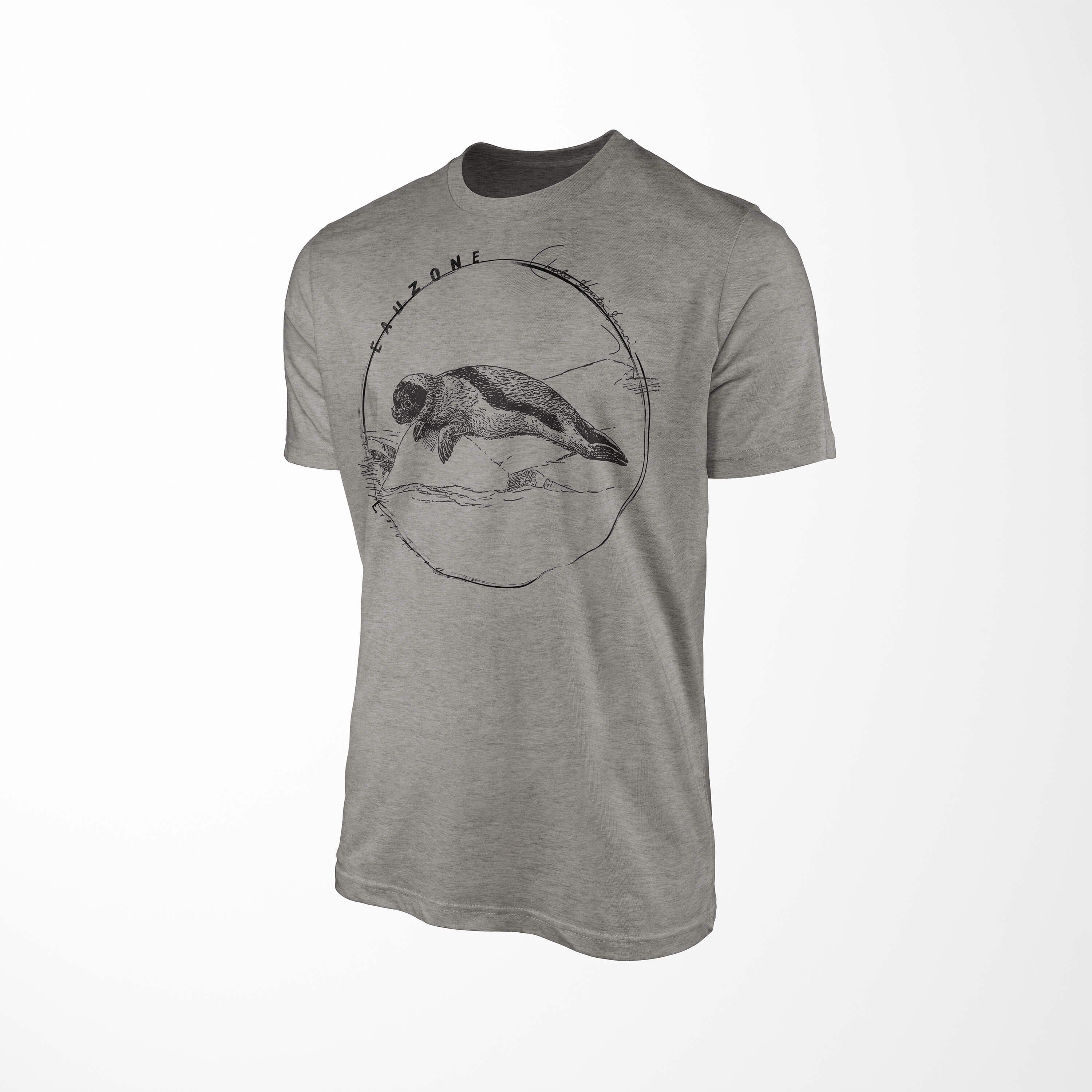 Herren Sinus T-Shirt T-Shirt Robbe Ash Evolution Art