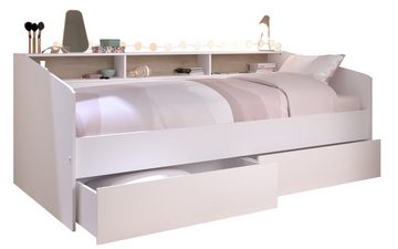 Parisot Jugendzimmer-Set Sleep, (Komplett Set, 1-St., in verschiedenen Zusammenstellungen wählbar), Rückwände drehbar - Weiss oder Eiche, inkl. Bettschubkästen