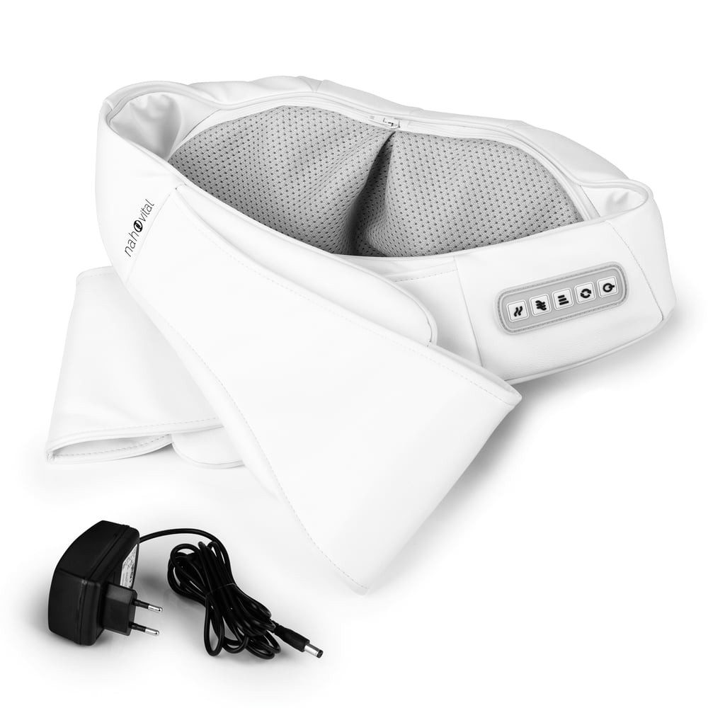 nah-vital Shiatsu-Massagegerät Knetmassage Vibrationsmassage 4 rotierende Massagebälle, Wärmetherapie Entspannung Nackenmassage Knetmassage flexibel anwendbar