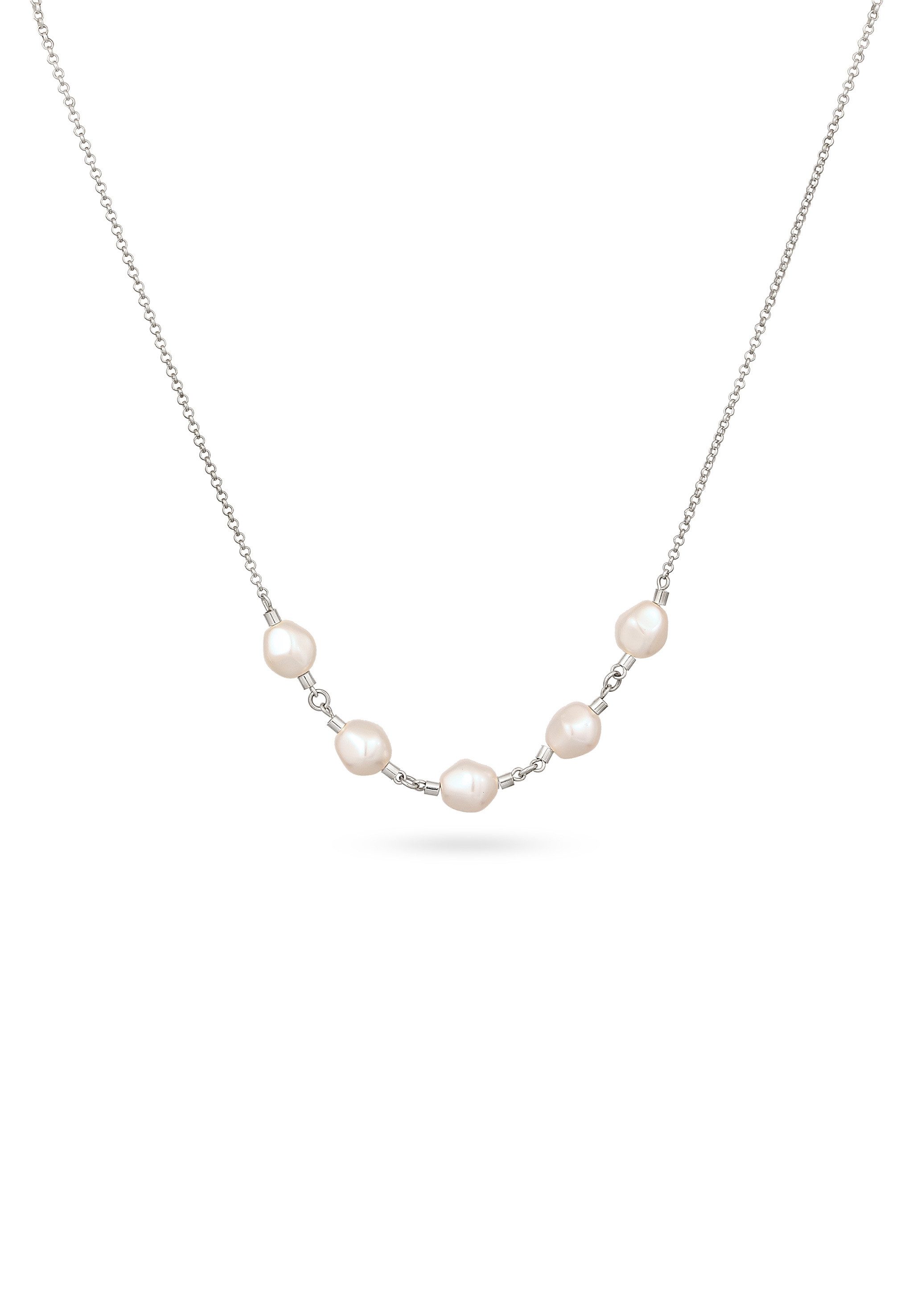 Elli Perlenkette mit Perlen von Swarovski® Weiß 925 Sterling Silber
