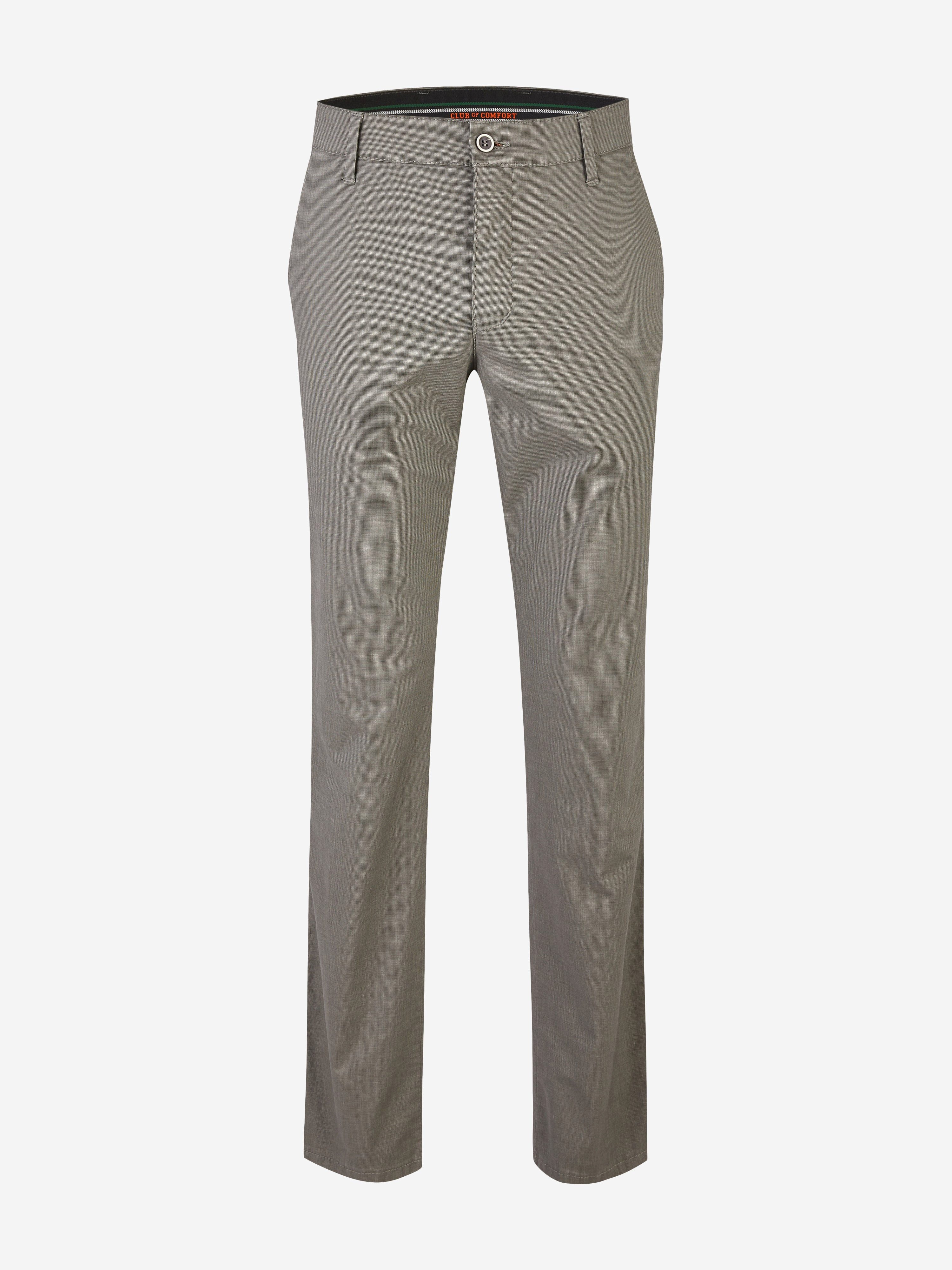 Club of Comfort Chinohose Chino/Flat Front Hose GARVEY 6910 - grau - Herrenhose - 27 ["Wool-Look ist die hautsympathische Alternative zur klassischen