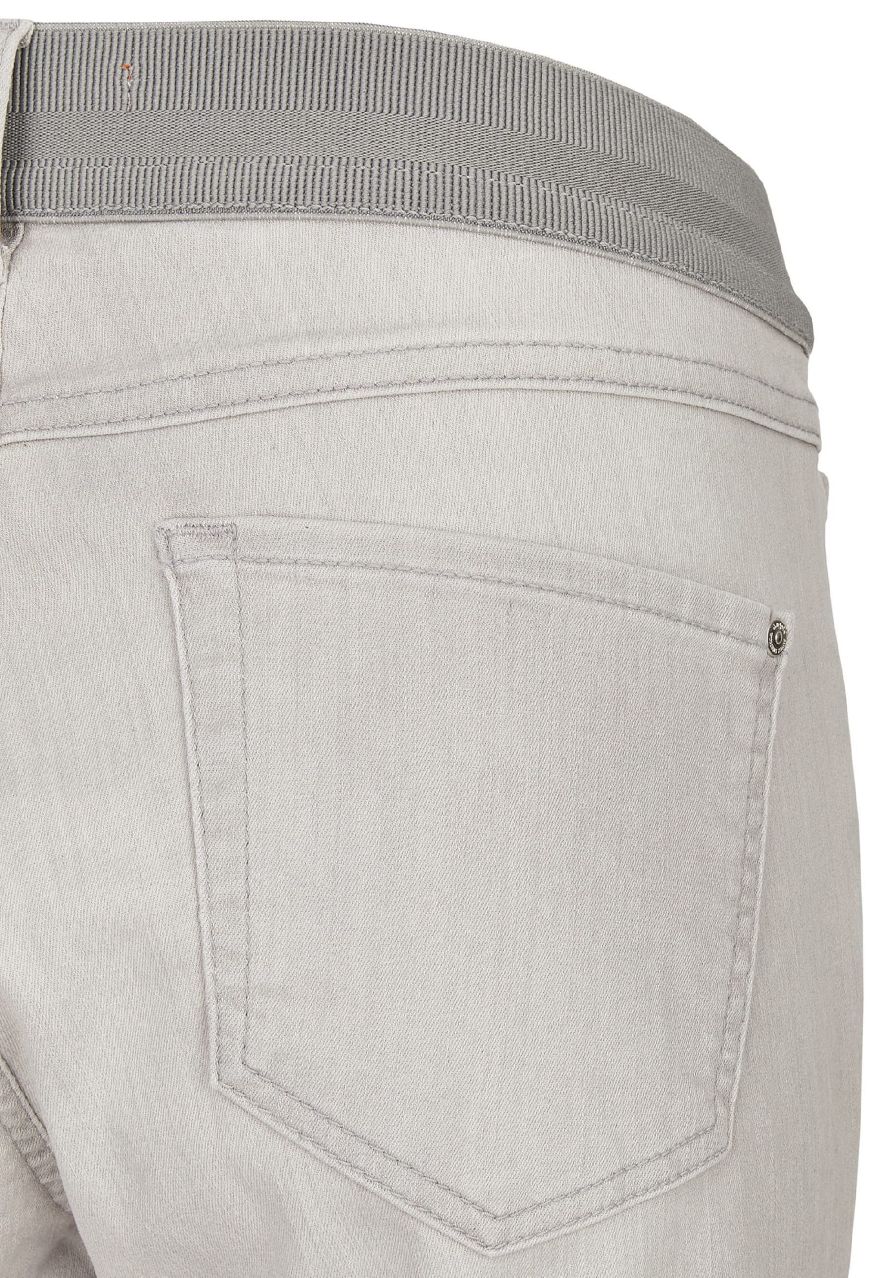 Capri Jeans Design Kurze Onesize Dehnbund-Jeans mit ANGELS hellgrau klassischem