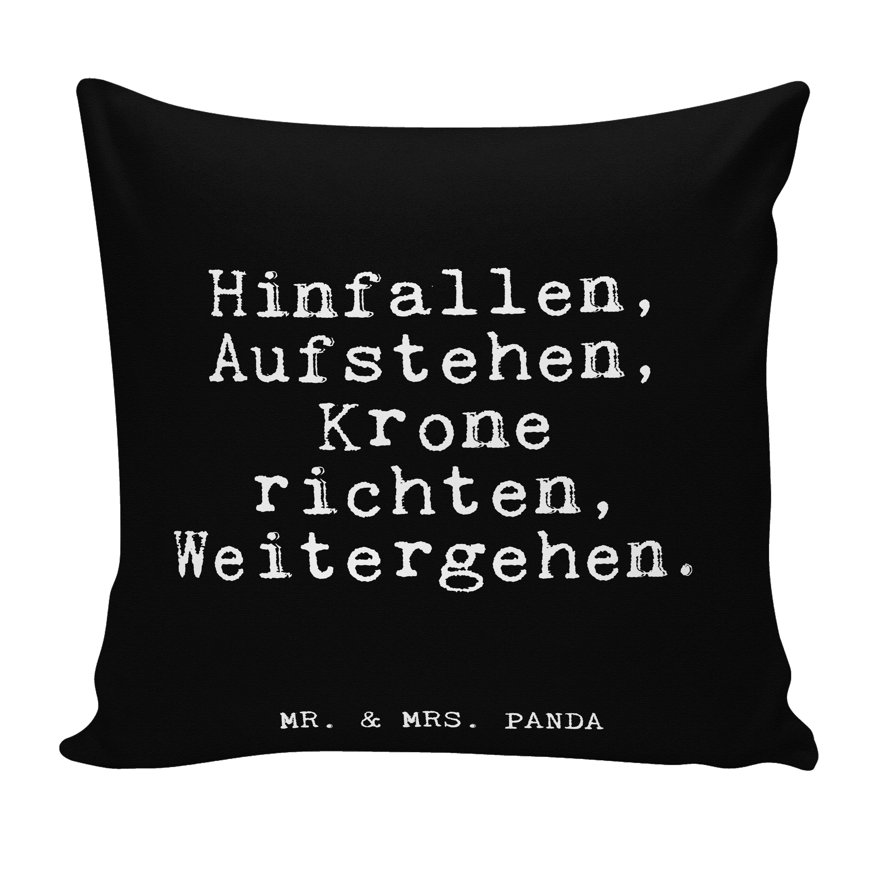 - Krone Hinfallen, Geschenk, Panda Schwarz - Mrs. Dekokissen & Mr. Aufstehen, Frauen richten,...