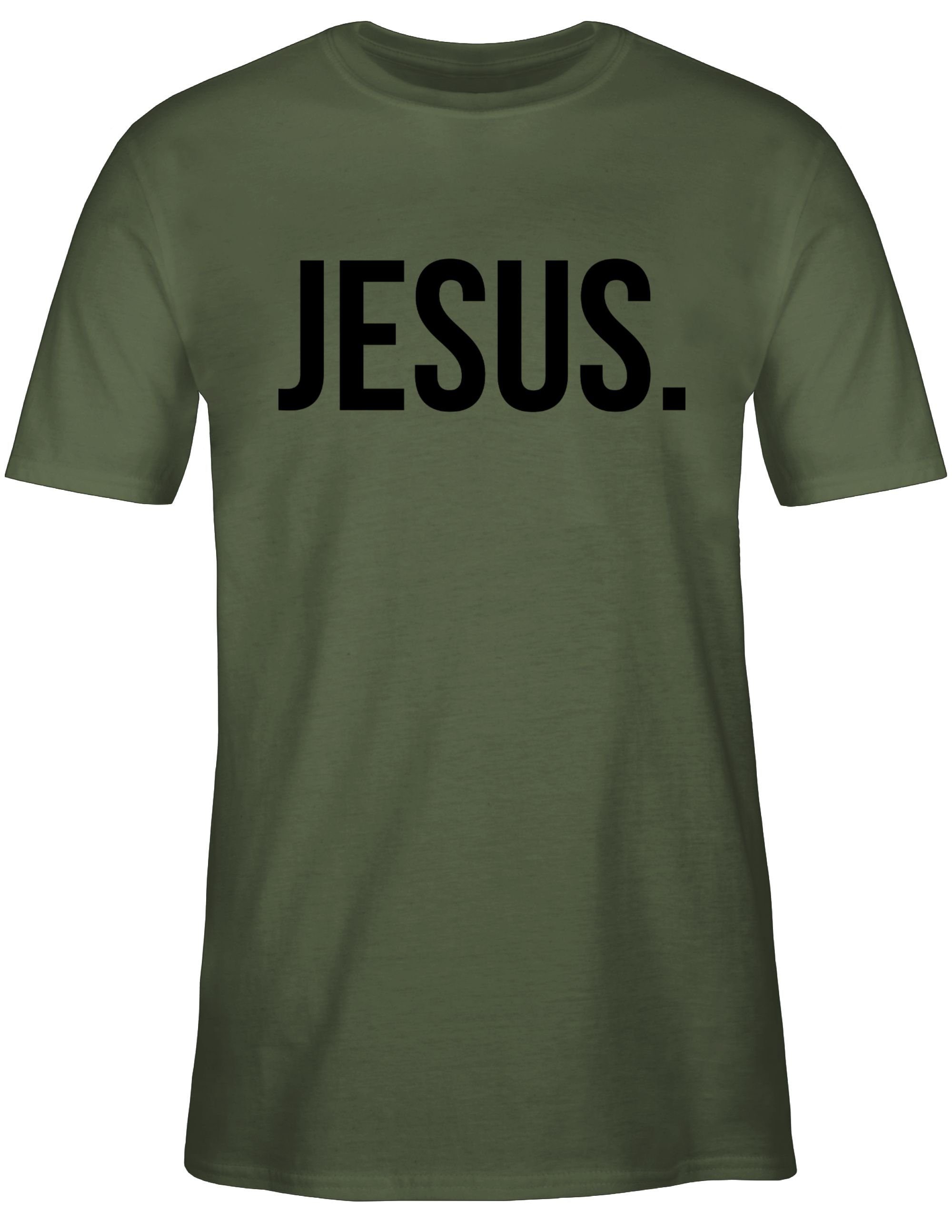 Army Jesus Glaube 2 T-Shirt Grün Shirtracer Religion Statement Christus