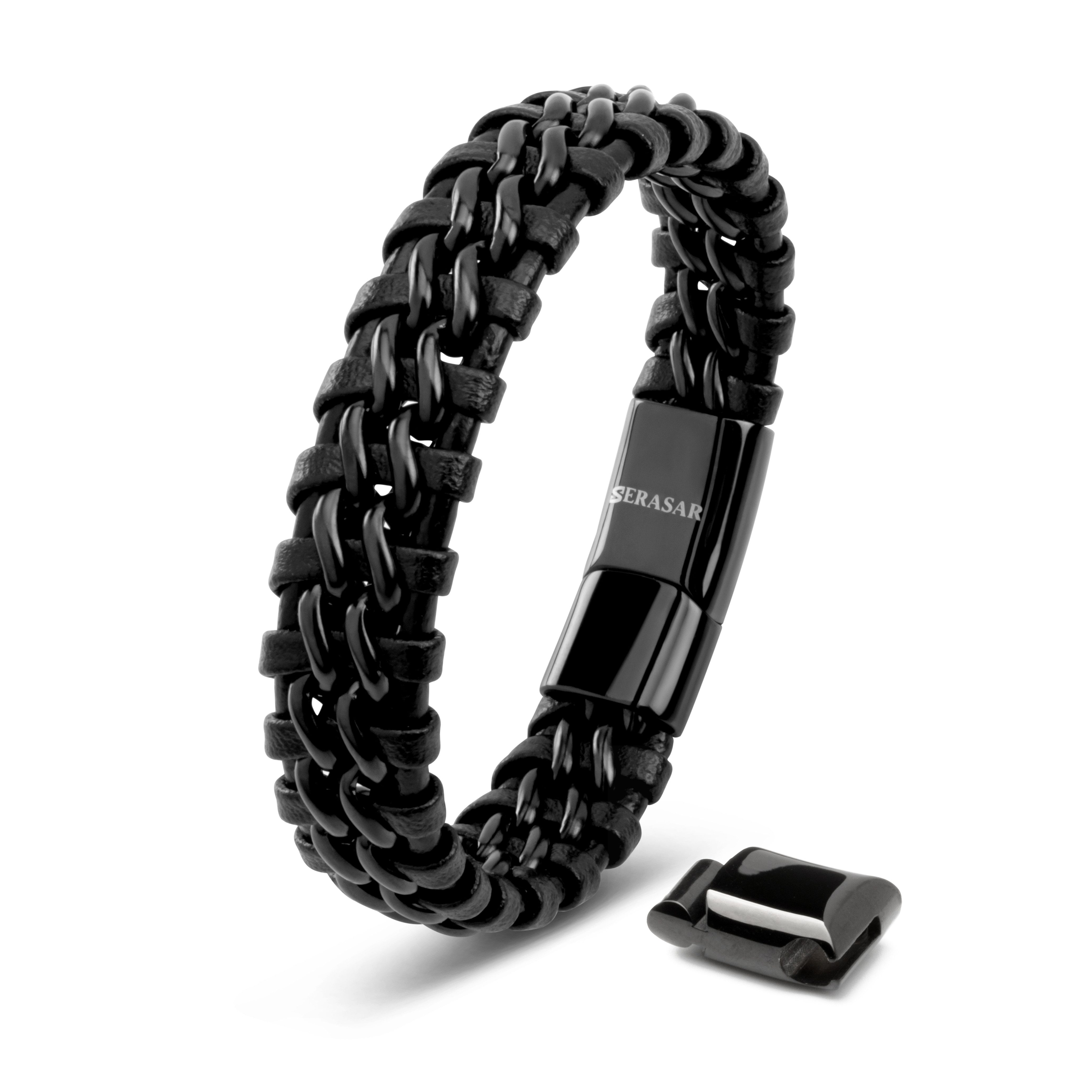 SERASAR Lederarmband Leder Herrenarmband "Steel" (Klassisch, elegant, casua günstig online kaufen