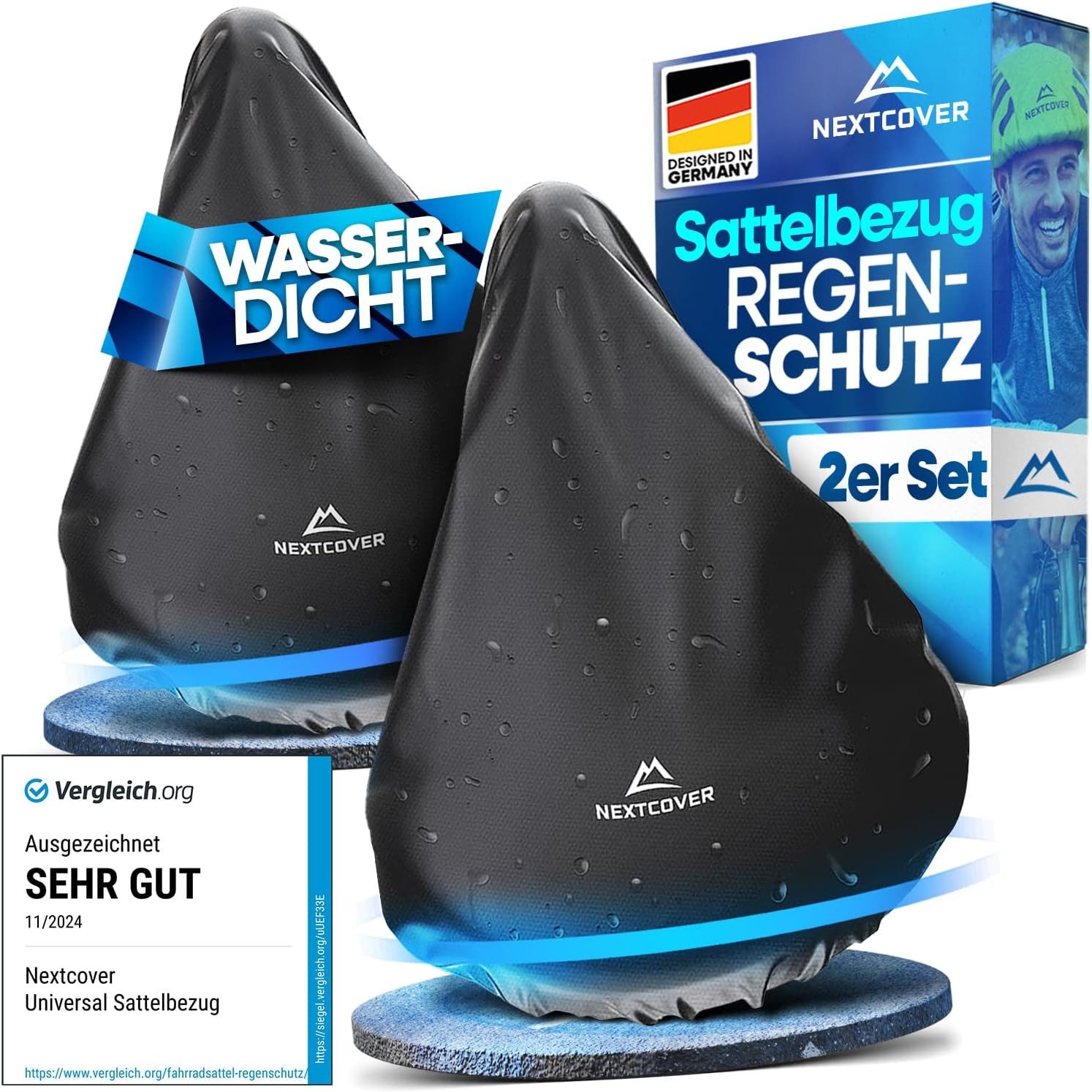Nextcover Sattelbezug Nextcover® Universal Sattelbezug Fahrrad 2er Set