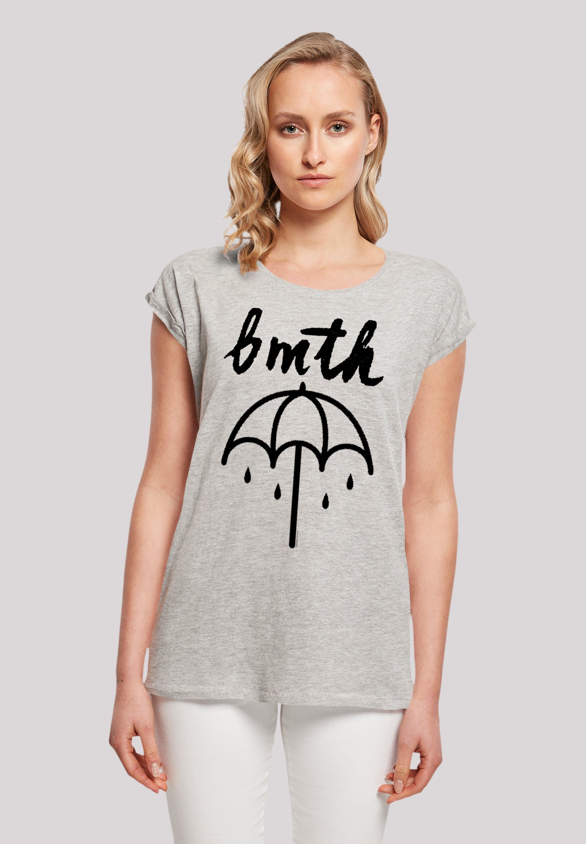 Band Qualität, Umbrella T-Shirt BMTH F4NT4STIC heather grey Rock-Musik, Band Metal Premium