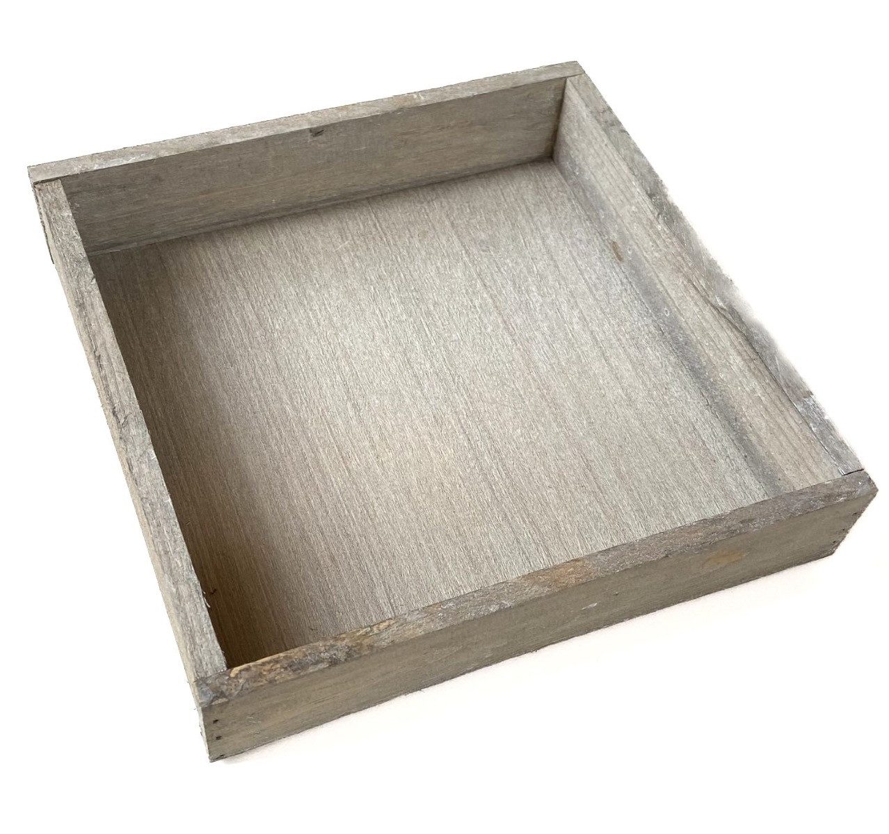INNA-Glas Servierplatte Quadratisches Tablett MARTAL, Natur leicht gekalkt, 20x20x4cm, Holz
