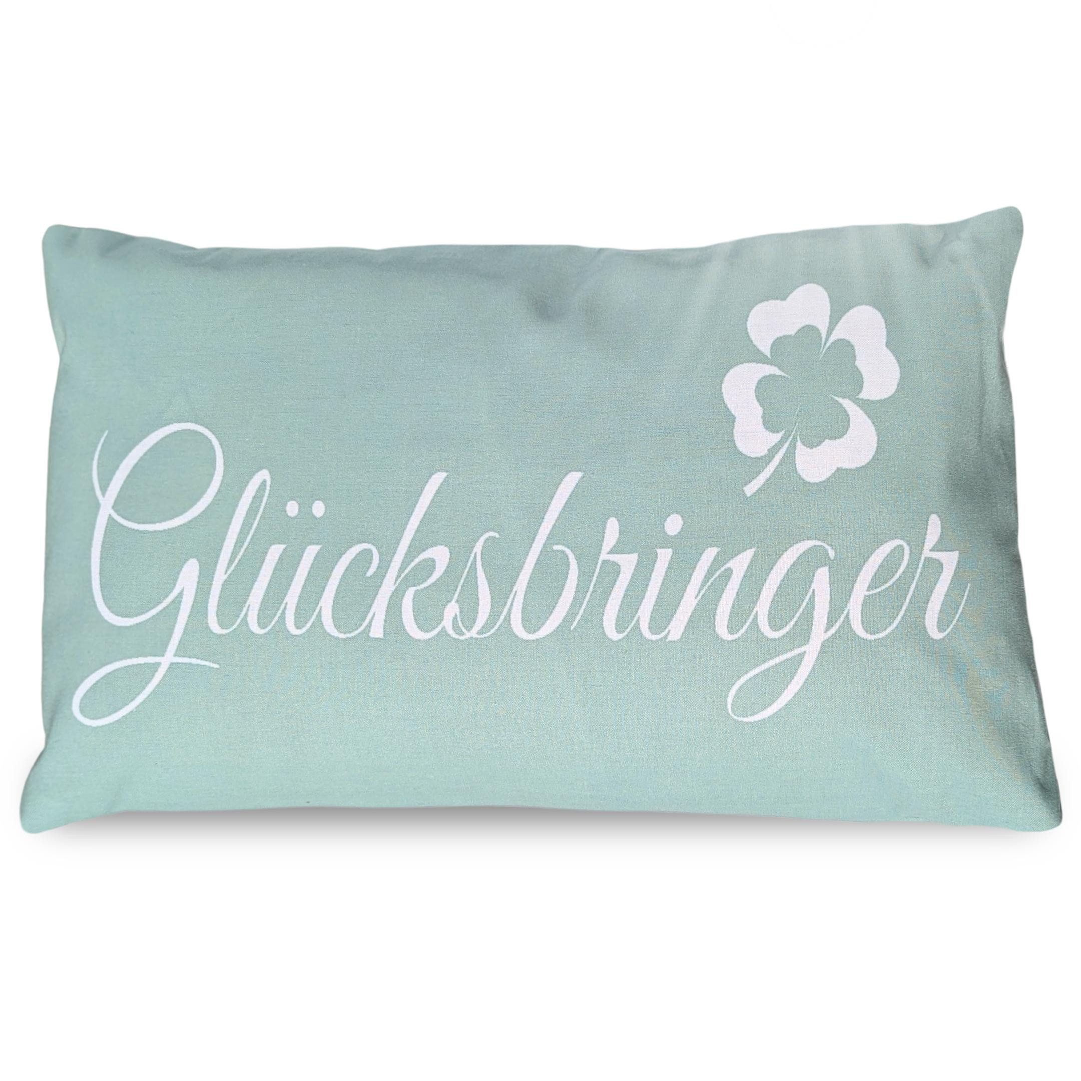 Bada Bing Dekokissen Glücksbringer mint grün Sofakissen in 50x30 cm Kissen Geschenk, Kissenhülle mit Füllung