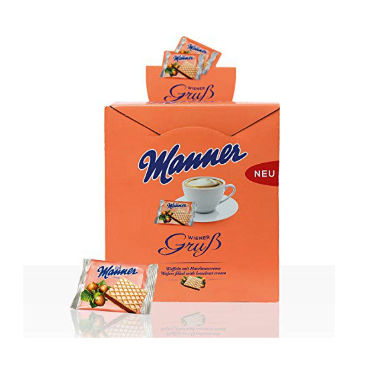 Manner Kekse, Manner Wiener Gruß Waffeln Haselnusscreme Portionsgebäck 300 Stück